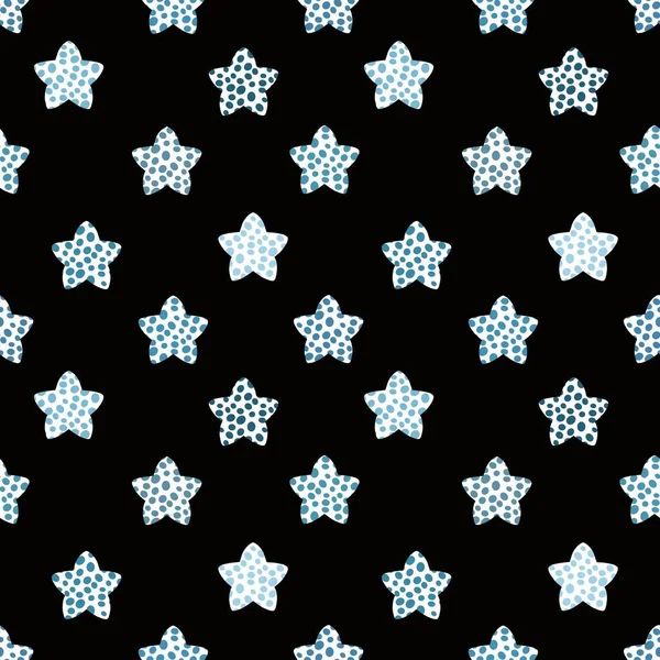 Kids Cartoon Seamless Stars Polka Dots Pattern Christmas Wrapping Paper — Stockfoto
