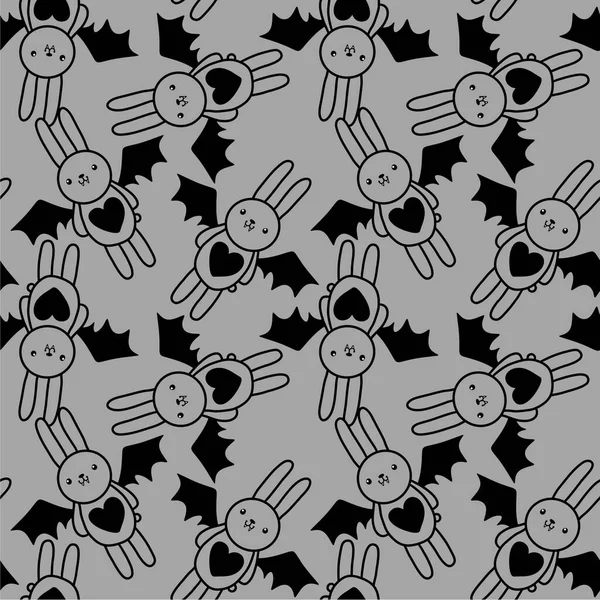 Halloween Rabbit Vampire Seamless Cartoon Pattern Wrapping Paper Clothes Print — Stockfoto