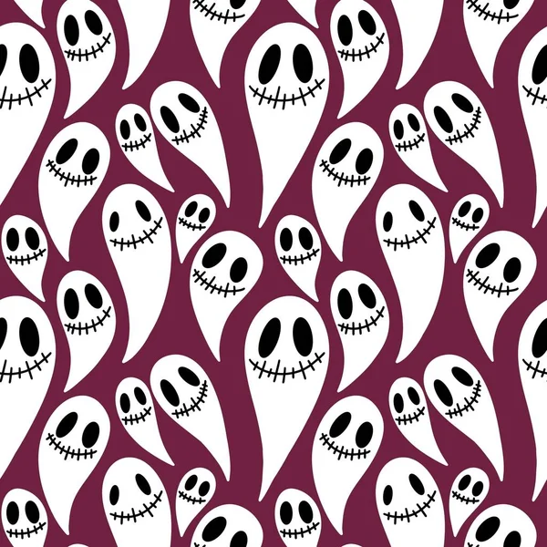 Autumn Halloween Seamless Cartoon Ghost Pattern Fabrics Wrapping Paper Clothes — ストック写真