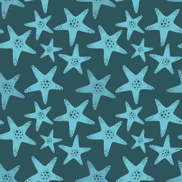 Summer Ocean Seamless Sea Star Pattern Clothes Print Accessories Kids — Foto de Stock