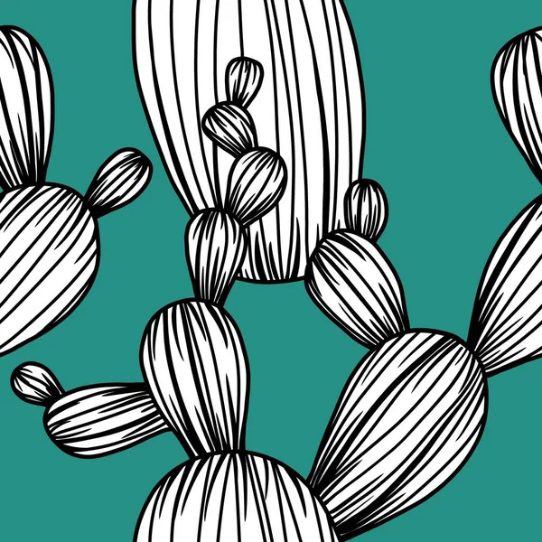 Zomer Bloemen Naadloze Cartoon Cactus Patroon Voor Stoffen Textiel Verpakking — Stockfoto