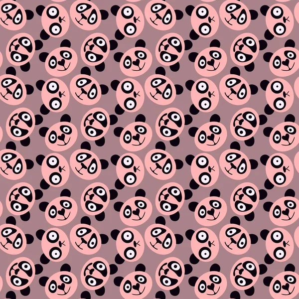 Animals Cartoon Seamless Panda Pattern Kids Clothes Print Wrapping Paper — Stock Photo, Image