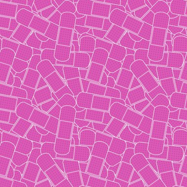 Giysi baskısı, ambalaj kağıdı, not defteri, aksesuar, eczane ve çocuklar için tıbbî alçı yama deseni. Yüksek kaliteli illüstrasyon