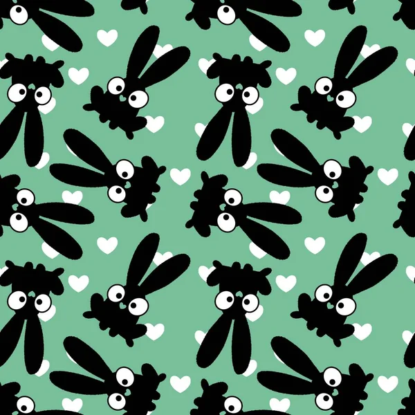 Cartoon Rabbit Seamless New Year 2023 Pattern Kids Clothes Print — Stock Photo, Image