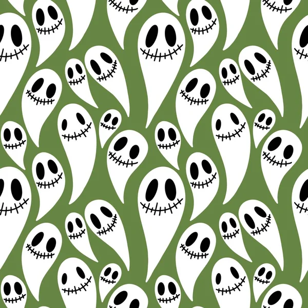 Herfst Halloween Naadloze Cartoon Spook Patroon Voor Stoffen Inpakpapier Kleding — Stockfoto