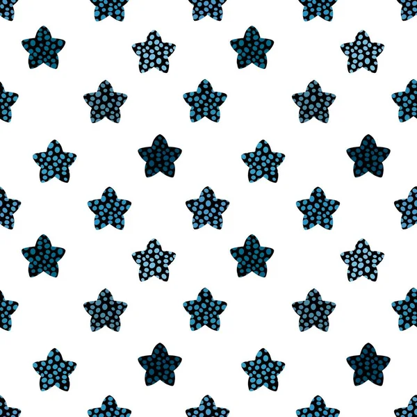 Kids Cartoon Seamless Stars Polka Dots Pattern Christmas Wrapping Paper — 图库照片