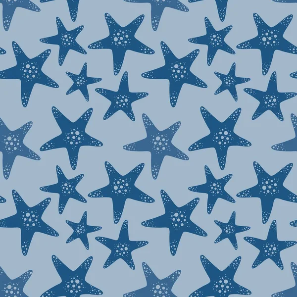 Summer Ocean Seamless Sea Star Pattern Clothes Print Accessories Kids — Stock Photo, Image