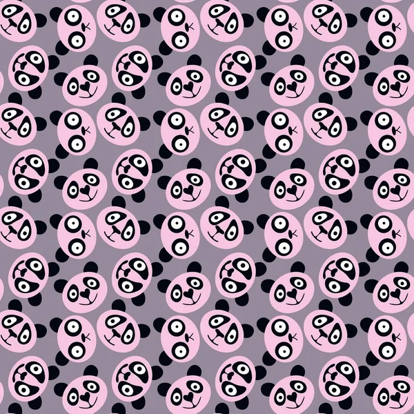 Animals Cartoon Seamless Panda Pattern Kids Clothes Print Wrapping Paper — Stock Photo, Image