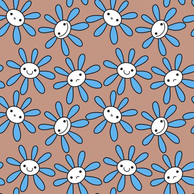 Cartoon kids floral seamless flower pattern for fabrics and wrapping paper and clothes print and accessories and notebooks . High quality illustration