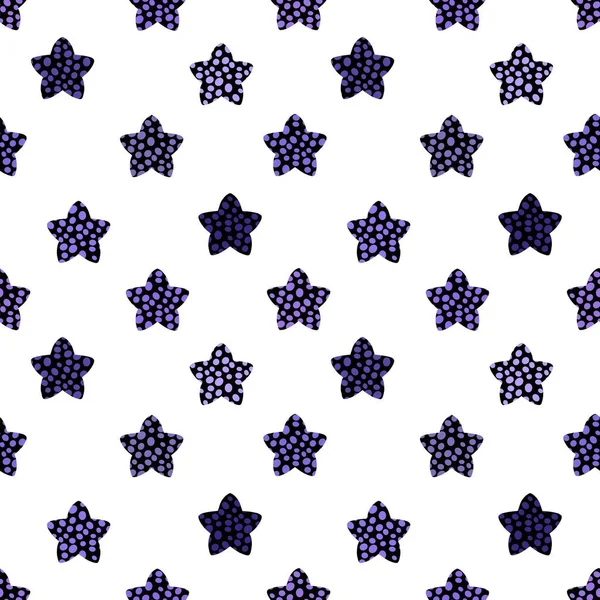 Kinder Cartoon Nahtlose Sterne Polka Dots Muster Für Weihnachten Geschenkpapier — Stockfoto
