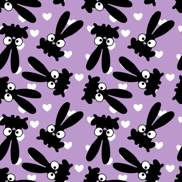 Cartoon Rabbit Seamless New Year 2023 Pattern Kids Clothes Print — Stockfoto