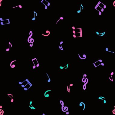 Abstract sign symbols seamless music notes pattern for wrapping paper and kids fabrics and clothes print and accessories and study notebooks. High quality illustration