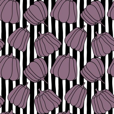 Güz çizgi filmi çizgisi. Kıyafet baskısı, ambalaj kağıdı, not defteri, çocuk aksesuarları ve kumaşları için kusursuz balkabağı deseni. Yüksek kaliteli illüstrasyon