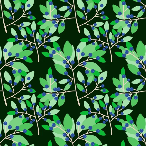Summary Berries Leaves Branches Seamless Floral Pattern Wrapping Paper Clothes — Stockfoto