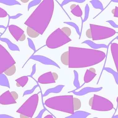 Kumaşlar, giysi baskıları, çocuk aksesuarları, ambalaj kağıtları ve defterler için etnik olmayan basit çiçek desenleri. Yüksek kaliteli illüstrasyon