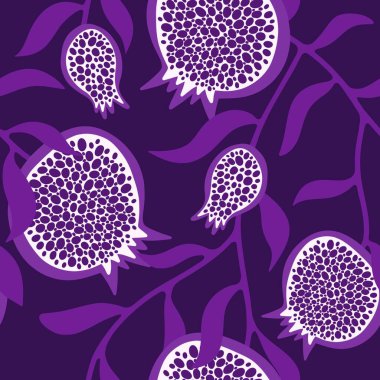 Yaz sonbaharı meyvesiz meyve, olgunlaşmış nar ve tohum desenleri kağıt, giysi baskısı, kumaşlar, not defterleri ve çocuk aksesuarları. Yüksek kaliteli illüstrasyon