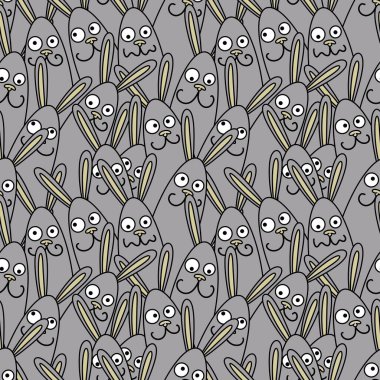 Cartoon animals seamless doodle rabbit pattern for new 2023 year wrapping paper and Christmas clothes print and kids accessories and Easter and notebooks and fabrics. High quality illustration