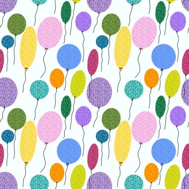 Birthday seamless bubble balloons pattern for festive wrapping paper and notebooks and kids accessories and fabrics fabrics. High quality illustration