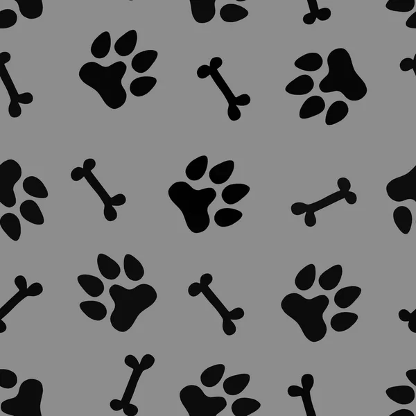 Cartoon doodle animals seamless dogs footprints and bones pattern for clothes print and kids accessories and notebooks and fabrics and wrapping shop paper. High quality illustration