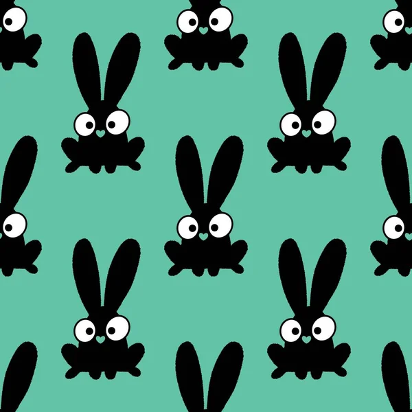 Cartoon Rabbit Seamless New Year 2023 Pattern Kids Clothes Print — Zdjęcie stockowe