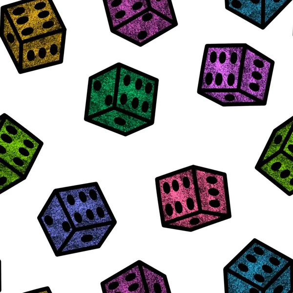 Cartoon geometric seamless game dice pattern for kids and clothes and accessories and notebooks and wrapping paper. High quality illustration