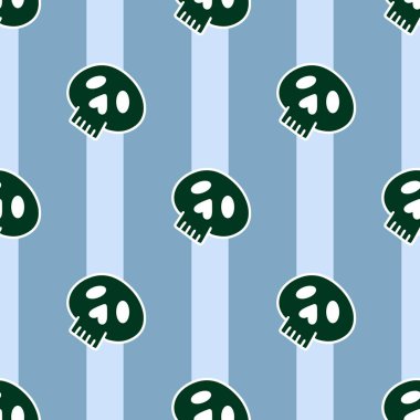 Cartoon Halloween seamless stripes and sculls pattern for wrapping paper and kids accessories and notebooks and fabrics and clothes print. High quality illustration