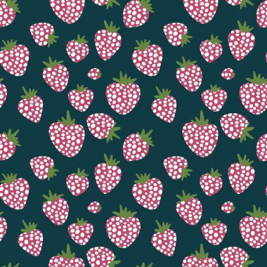 Bahar ve yaz meyvesiz çilek desenli çocuk kıyafetleri baskılar, ambalaj kağıtları, not defterleri ve kumaşlar. Yüksek kaliteli illüstrasyon