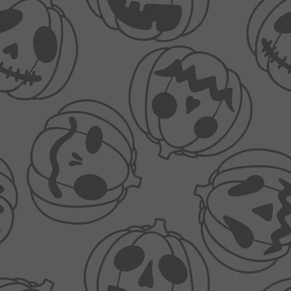 Autumn Cartoon Line Art Seamless Pumpkins Pattern Clothes Print Wrapping — Zdjęcie stockowe