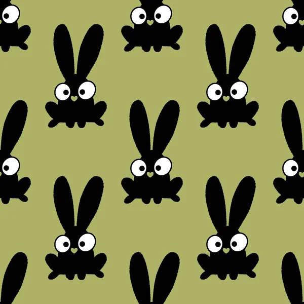 Cartoon Rabbit Seamless New Year 2023 Pattern Kids Clothes Print — ストック写真