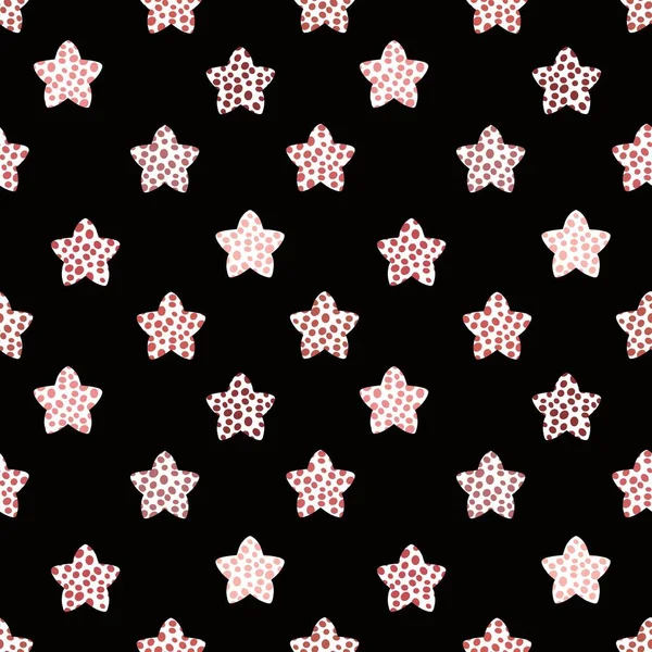 Kids Cartoon Seamless Stars Polka Dots Pattern Christmas Wrapping Paper — Foto Stock