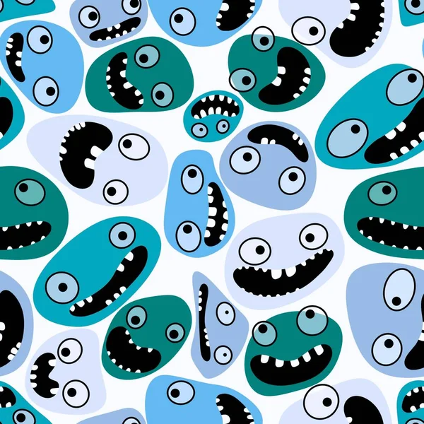 Cartoon Kids Store Monsters Seamless Aliens Kawaii Pattern Clothes Print — Stockfoto