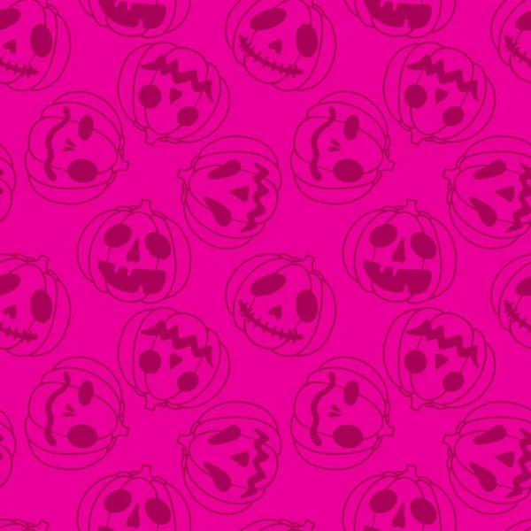 Autumn Cartoon Line Art Seamless Pumpkins Pattern Clothes Print Wrapping — Stock Photo, Image