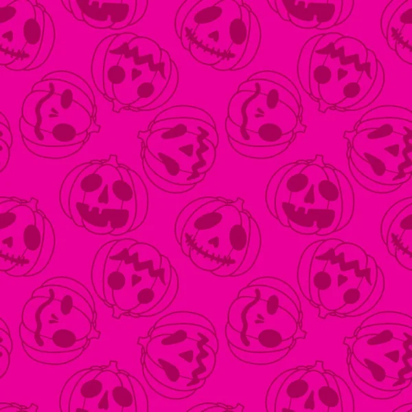 Autumn Cartoon Line Art Seamless Pumpkins Pattern Clothes Print Wrapping — Stockfoto