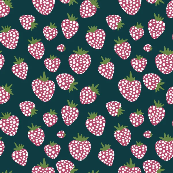 Spring Summer Fruit Seamless Strawberry Cartoon Pattern Kids Clothes Print — ストック写真