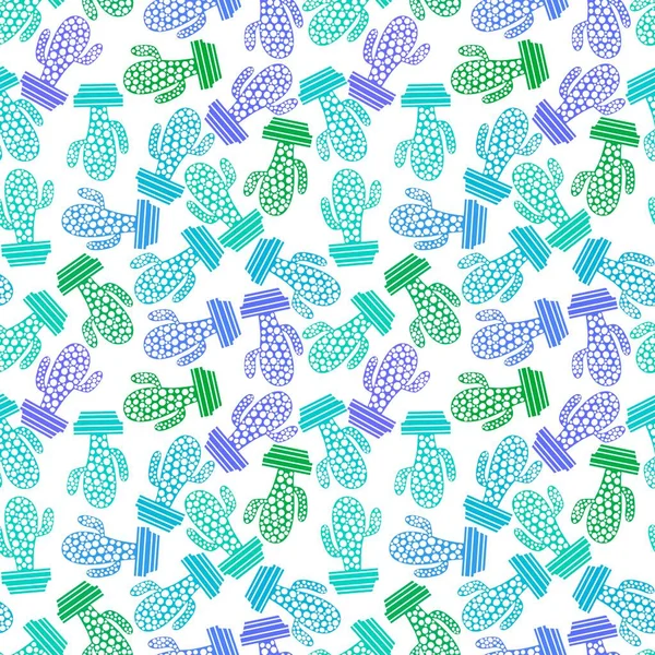 Summer Cartoon Seamless Cactus Floral Pattern Clothes Print Kids Accessories —  Fotos de Stock