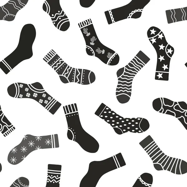 Cartoon Kids Seamless Winter Socks Pattern Wrapping Paper Clothes Print — Stock Photo, Image