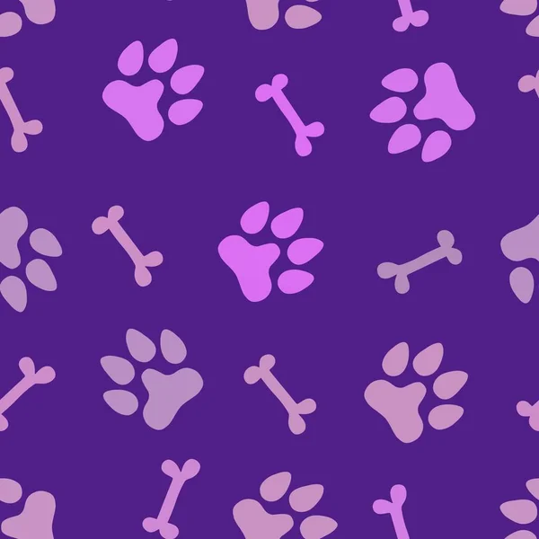 Cartoon Doodle Animals Seamless Dogs Footprints Bones Pattern Clothes Print — Φωτογραφία Αρχείου