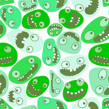 Çizgi filmdeki çocuklar, kıyafet baskısı, ambalaj kağıdı, aksesuar, okul defterleri ve kumaşları için kusursuz uzaylı kawaii desenleri depoluyorlar. Yüksek kaliteli illüstrasyon