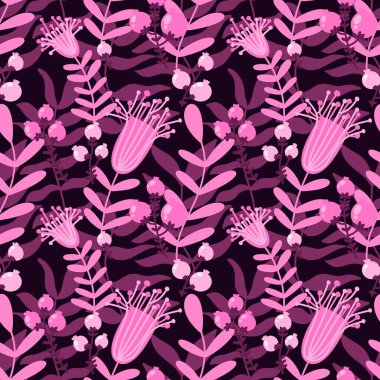 Kumaşlar, giysi baskıları, çocuk aksesuarları, ambalaj kağıtları ve defterler için etnik olmayan basit çiçek desenleri. Yüksek kaliteli illüstrasyon