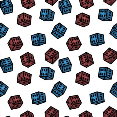 Cartoon geometric seamless game dice pattern for kids and clothes and accessories and notebooks and wrapping paper. High quality illustration