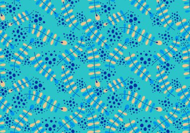 Soyut çiçek dalları dikişsiz çizgi film karalamaları kıyafet baskısı, ambalaj kağıdı, çocuk defterleri, aksesuarlar ve kumaşlar için desenler bırakır. Yüksek kaliteli illüstrasyon