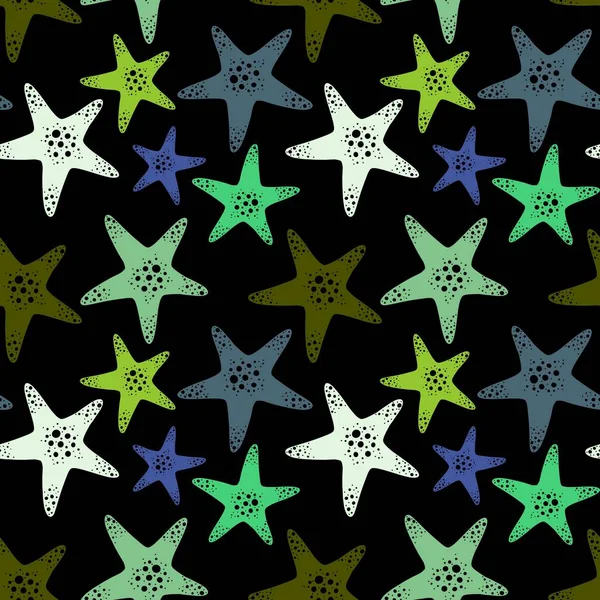 Summer Ocean Seamless Sea Star Pattern Clothes Print Accessories Kids — Stockfoto