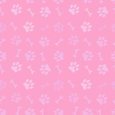 Cartoon doodle animals seamless dogs footprints and bones pattern for clothes print and kids accessories and notebooks and fabrics and wrapping shop paper. High quality illustration