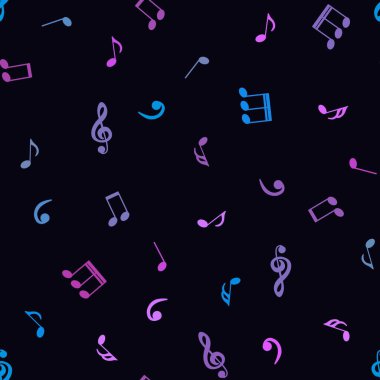 Abstract sign symbols seamless music notes pattern for wrapping paper and kids fabrics and clothes print and accessories and study notebooks. High quality illustration