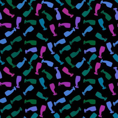 Cartoon silhouette seamless spray bottle washing pattern for Covid-19 accessories and notebooks and wrapping paper and fabrics. High quality illustration