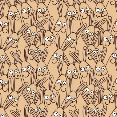 Cartoon animals seamless doodle rabbit pattern for new 2023 year wrapping paper and Christmas clothes print and kids accessories and Easter and notebooks and fabrics. High quality illustration