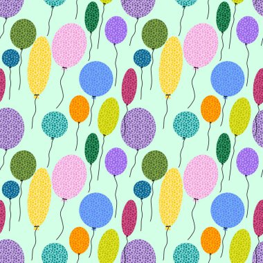 Birthday seamless bubble balloons pattern for festive wrapping paper and notebooks and kids accessories and fabrics fabrics. High quality illustration