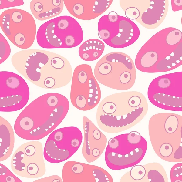 Cartoon Kids Store Monsters Seamless Aliens Kawaii Pattern Clothes Print — 스톡 사진