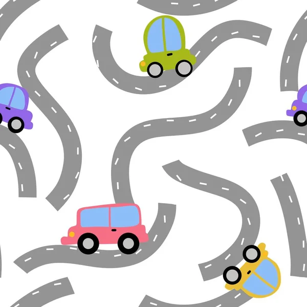 Cartoon Kids Seamless Cars Toys Pattern Child Clothes Print Wrapping — Stockfoto