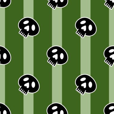 Cartoon Halloween seamless stripes and sculls pattern for wrapping paper and kids accessories and notebooks and fabrics and clothes print. High quality illustration